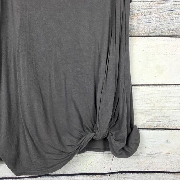 Maurices 24/7 Gray Knot Hem Sleeveless Top Eyelet XL - Picture 2 of 7